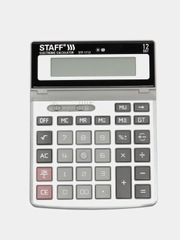 Калькулятор настольный метал. STAFF STF-1712 (200х152мм), 12 разрядов, двойное питание