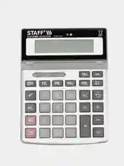 Калькулятор настольный метал. STAFF STF-1712 (200х152мм), 12 разрядов, двойное питание