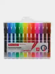 Маркеры стираемые для белой доски НАБОР 12 ЦВЕТОВ, BRAUBERG "MULTICOLOR", 3 мм, 152121