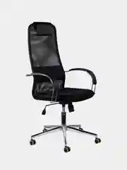 Кресло офисное BRABIX Pilot EX-610 CH premium, хром, ткань-сетка, черное, 532417