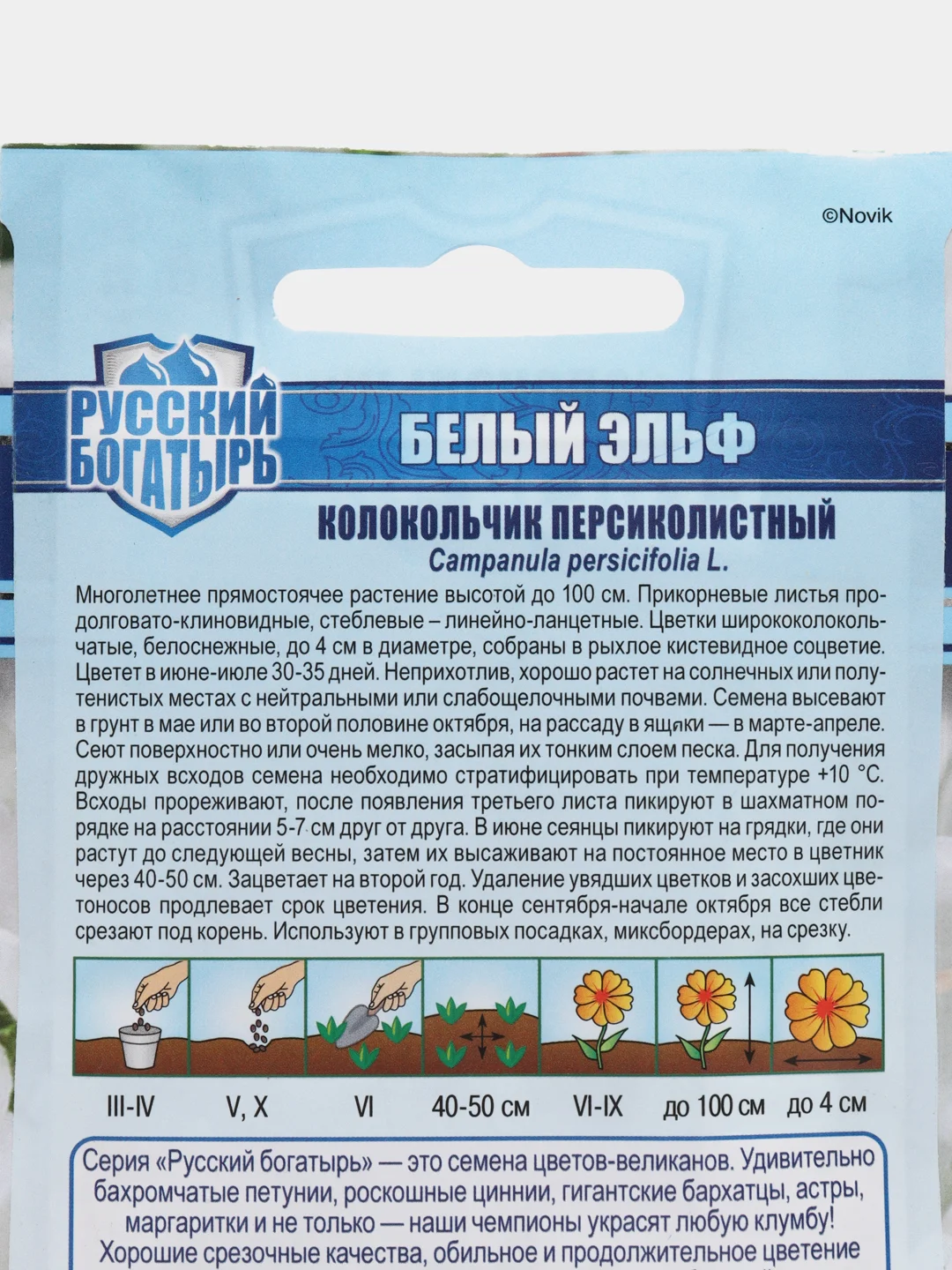 Колокольчик "Белый эльф", семена цветов