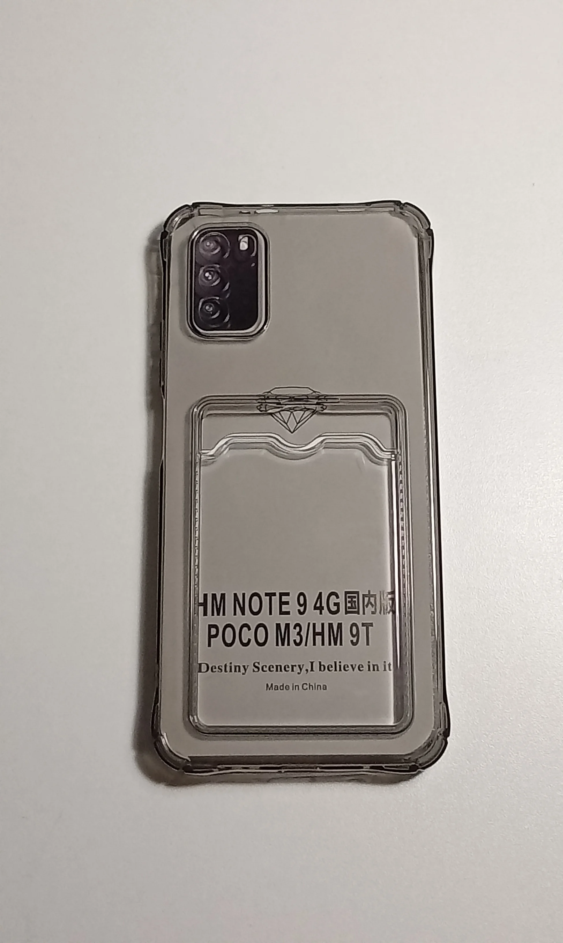 Черный чехол Redmi 9T / POCO M3 с отделением для пластиковой карточки