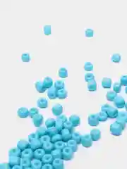 Голубой бисер стекляный, бисер крупный, разнокалиберный