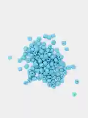 Голубой бисер стекляный, бисер крупный, разнокалиберный