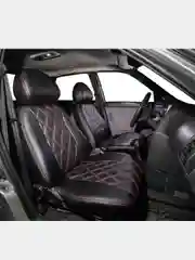 Модельные авточехлы на Lada Priora, ВАЗ 2110, черные с красными ромбами