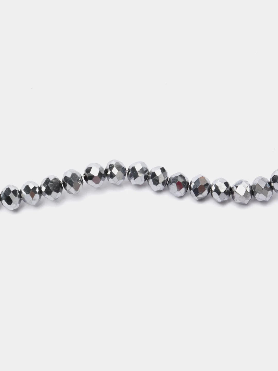 Серебряный стеклянные бусины "Рондели", на нити