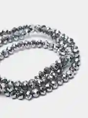 Серебряный стеклянные бусины "Рондели", на нити