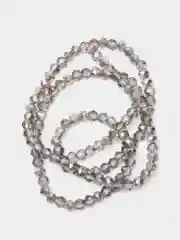 Серый стеклянные бусины "Рондели", на нити