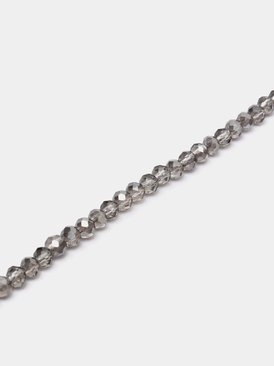 Серый стеклянные бусины "Рондели", на нити