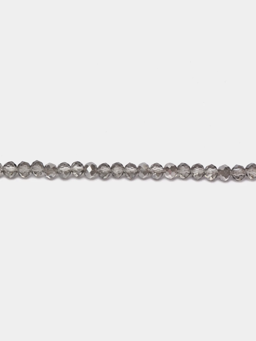 Серый стеклянные бусины "Рондели", на нити