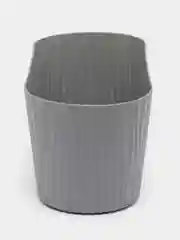 Серый кашпо / горшок для цветов ВОЛНА овальное с вкладышем IDEA