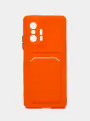 Оранжевый чехол для Xiaomi 11T / 11T Pro / Сяоми 11Т / 11Т Про, с карманом для карт