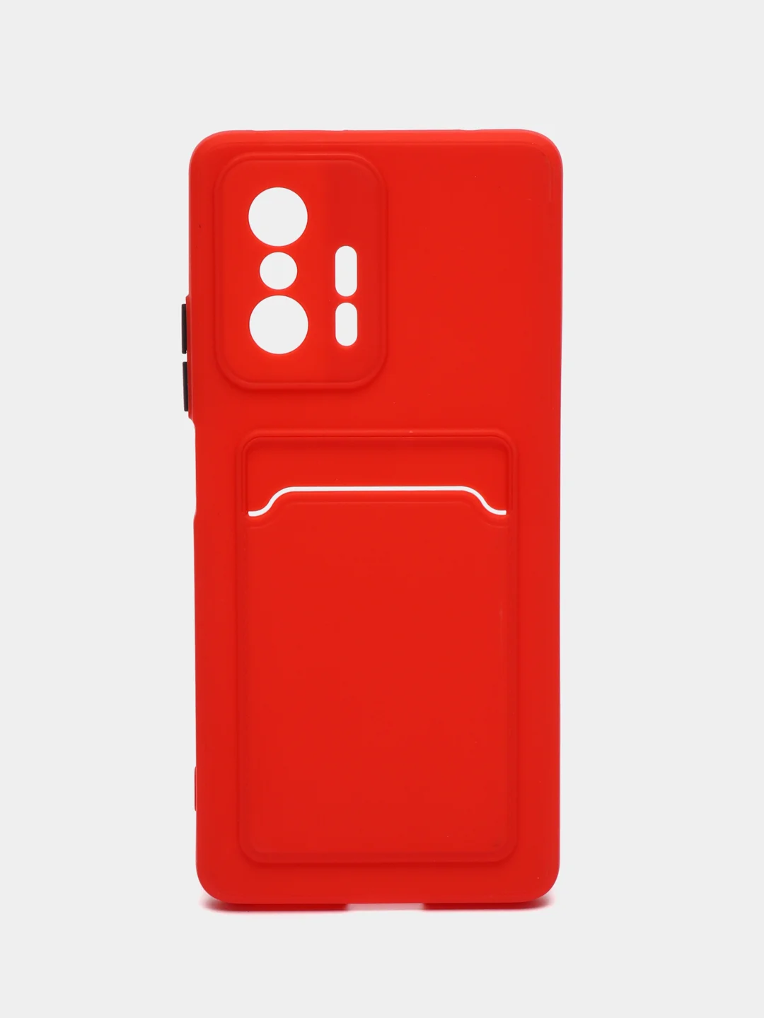 Красный чехол для Xiaomi 11T / 11T Pro / Сяоми 11Т / 11Т Про, с карманом для карт