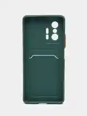 Зеленый чехол для Xiaomi 11T / 11T Pro / Сяоми 11Т / 11Т Про, с карманом для карт