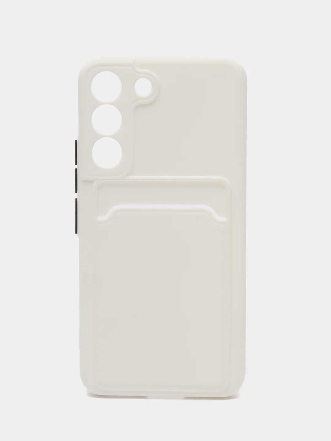 Белый чехол для Samsung Galaxy S22 (Самсунг Галакси С22), с карманом для карт