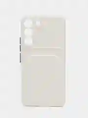 Белый чехол для Samsung Galaxy S22 (Самсунг Галакси С22), с карманом для карт