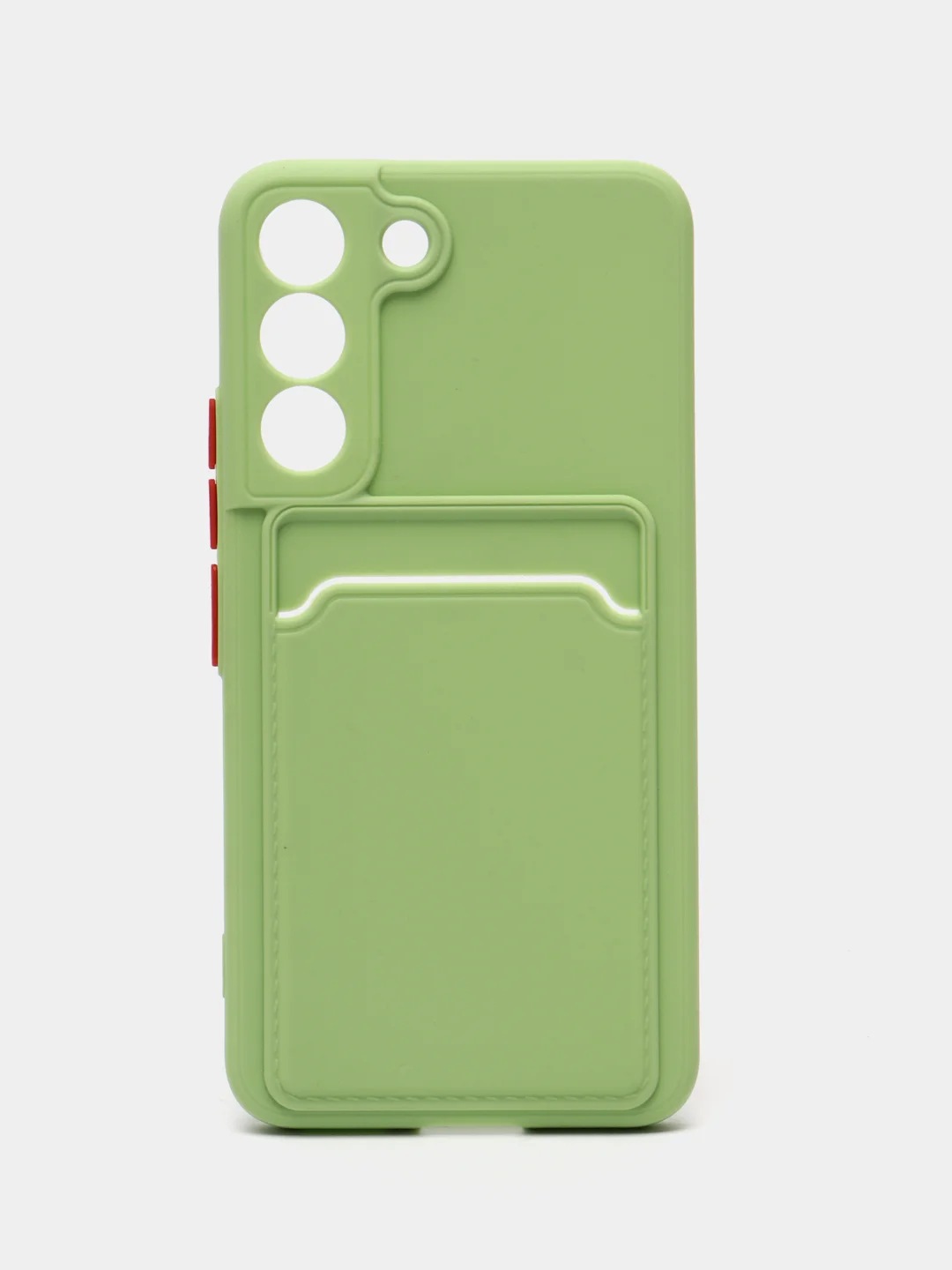 Зеленый чехол для Samsung Galaxy S22 (Самсунг Галакси С22), с карманом для карт
