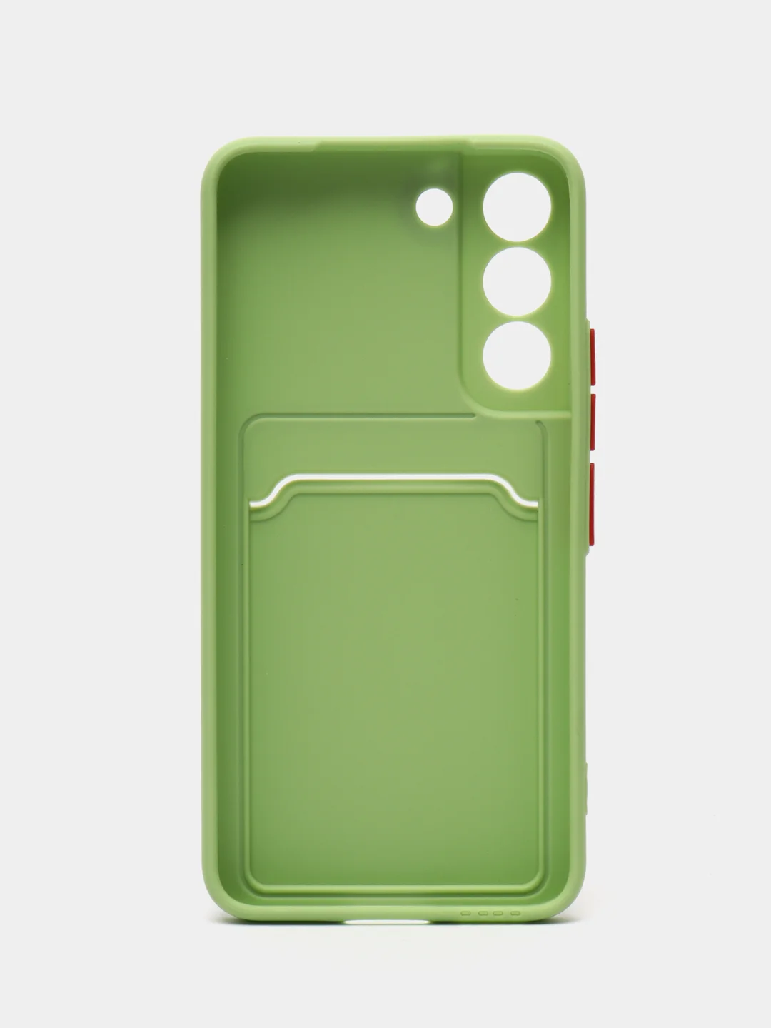 Зеленый чехол для Samsung Galaxy S22 (Самсунг Галакси С22), с карманом для карт