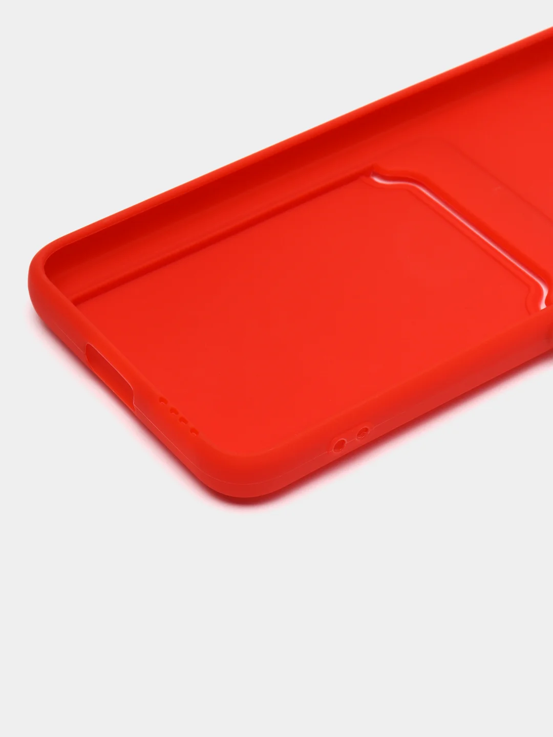 Красный чехол для Samsung Galaxy S22 (Самсунг Галакси С22), с карманом для карт