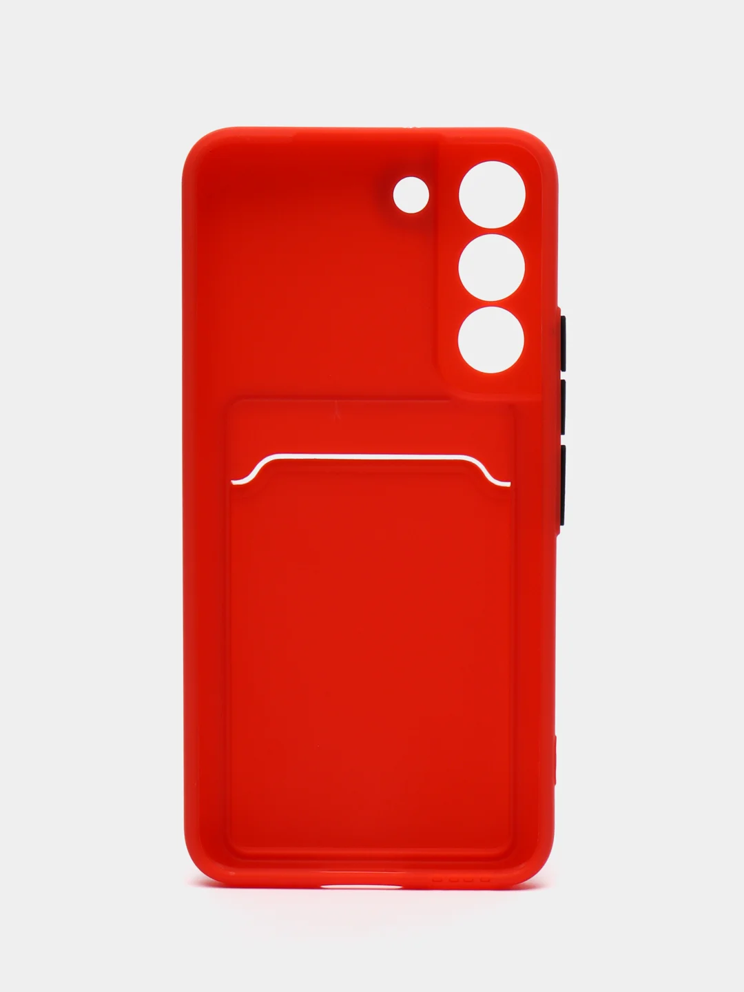 Красный чехол для Samsung Galaxy S22 (Самсунг Галакси С22), с карманом для карт
