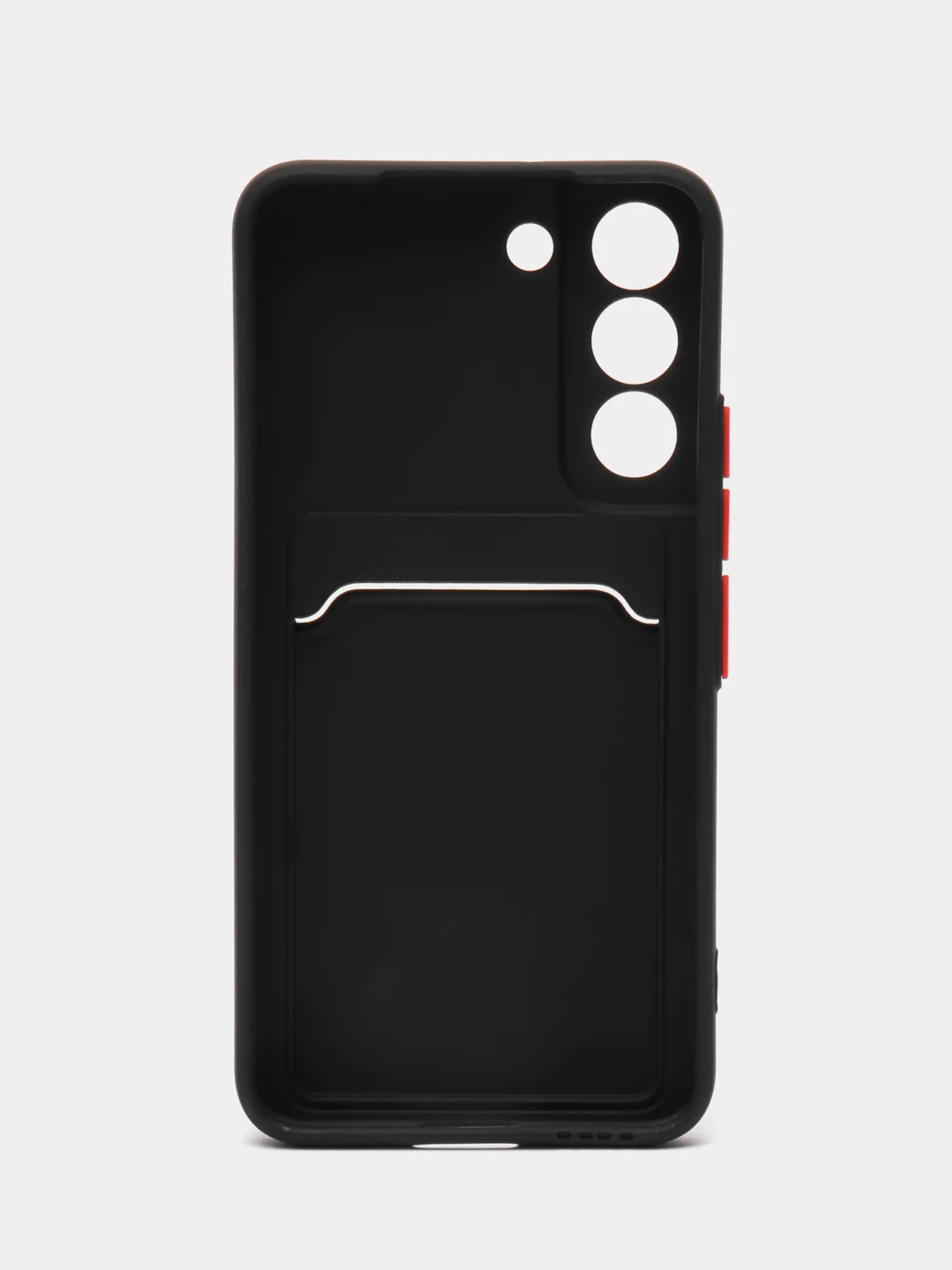 Черный чехол для Samsung Galaxy S22 (Самсунг Галакси С22), с карманом для карт