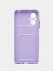 Сиреневый силиконовый чехол Xiaomi Poco M5 4G 2022, Poco M4 5G (Поко М4 5Г, М5 4Г 2022), с карманом для карт, прозрачный