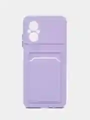 Сиреневый силиконовый чехол Xiaomi Poco M5 4G 2022, Poco M4 5G (Поко М4 5Г, М5 4Г 2022), с карманом для карт, прозрачный