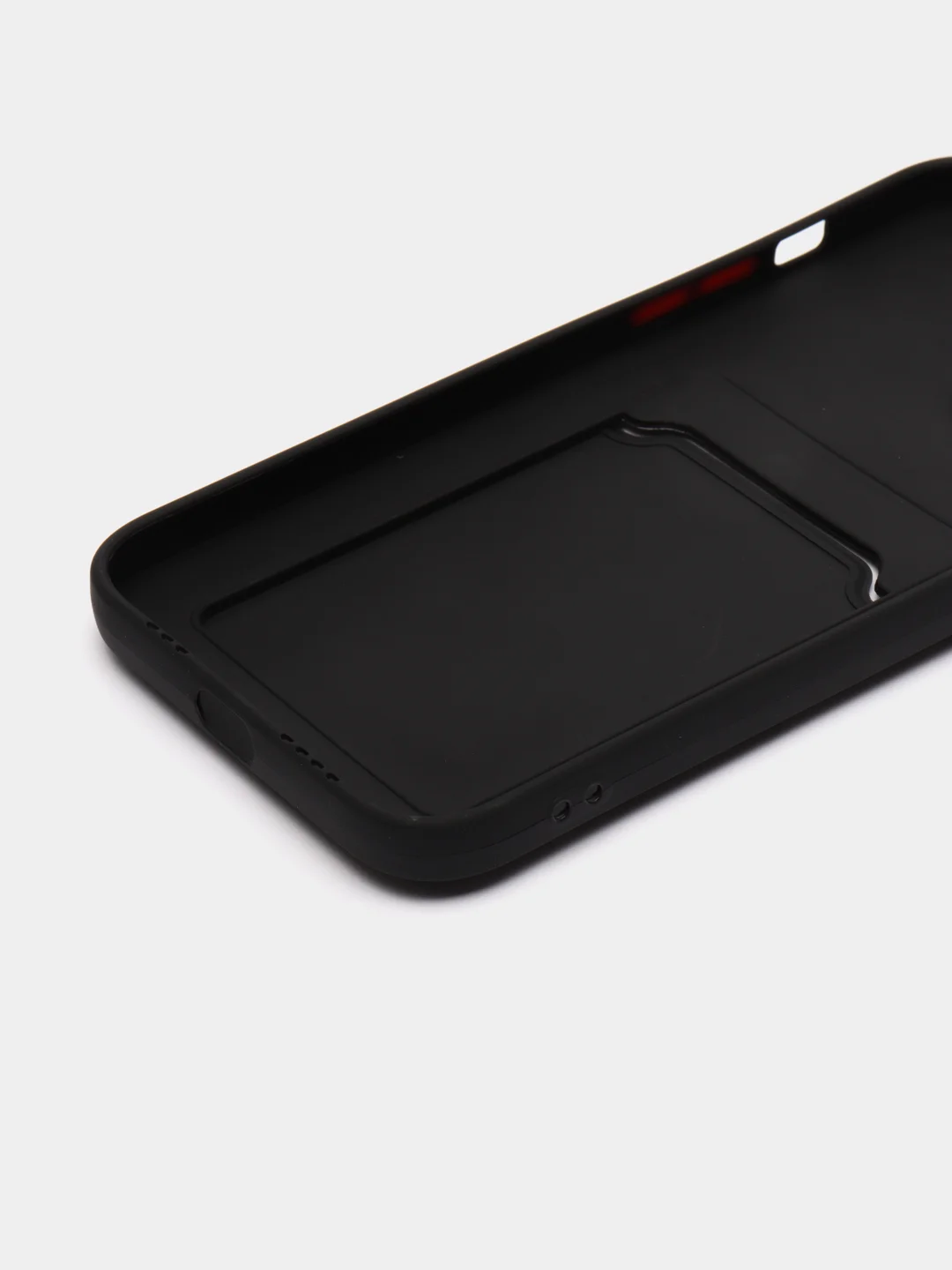 Черный силиконовый чехол для iPhone 13 Pro Max, с карманом для карт, прозрачный