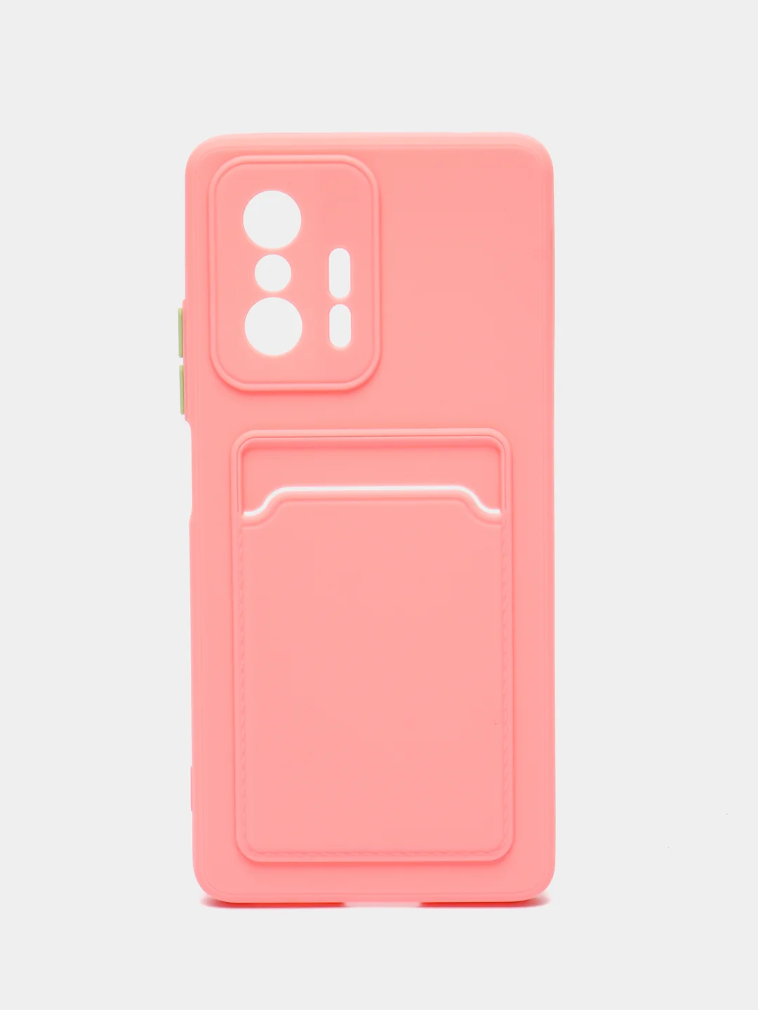 Розовый чехол для Xiaomi 11T / 11T Pro / Сяоми 11Т / 11Т Про, с карманом для карт