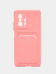 Розовый чехол для Xiaomi 11T / 11T Pro / Сяоми 11Т / 11Т Про, с карманом для карт
