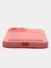 Пудровый силиконовый чехол для iPhone 13 Pro Max, с карманом для карт, прозрачный
