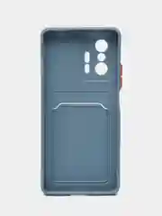 Синий меланж чехол для Xiaomi 11T / 11T Pro / Сяоми 11Т / 11Т Про, с карманом для карт