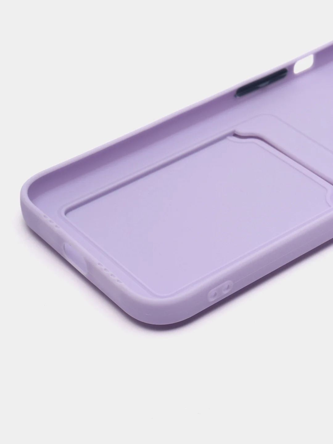 Лавандовый силиконовый чехол для iPhone 13 Pro Max, с карманом для карт, прозрачный