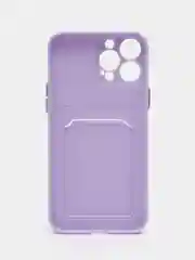 Лавандовый силиконовый чехол для iPhone 13 Pro Max, с карманом для карт, прозрачный