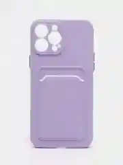 Лавандовый силиконовый чехол для iPhone 13 Pro Max, с карманом для карт, прозрачный