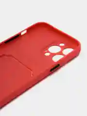 Коралловый силиконовый чехол для iPhone 13 Pro Max, с карманом для карт, прозрачный