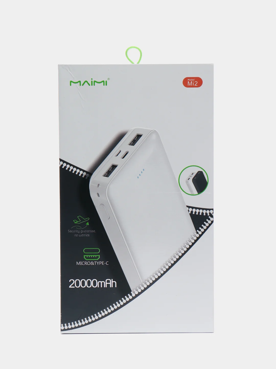 Белый портативное зарядное устройство PowerBank 20000 mAh