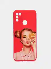 Алый чехол силиконовый с принтом и защитой камеры для Infinix Hot 10 Play / Infinix Hot 11 Play