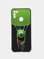 Тёмно-коричневый чехол силиконовый с принтом и защитой камеры для Infinix Hot 10 Play / Infinix Hot 11 Play
