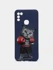 Индиго чехол силиконовый с принтом и защитой камеры для Infinix Hot 10 Play / Infinix Hot 11 Play