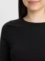 Черный футболка с вырезом на спине