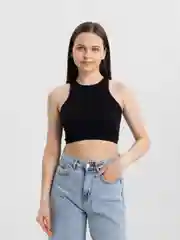 Черный женский топ, кроп топ, майка