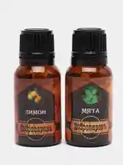 Набор эфирных масел "Добропаровъ" лимон, мята, 2 штуки по 17 мл