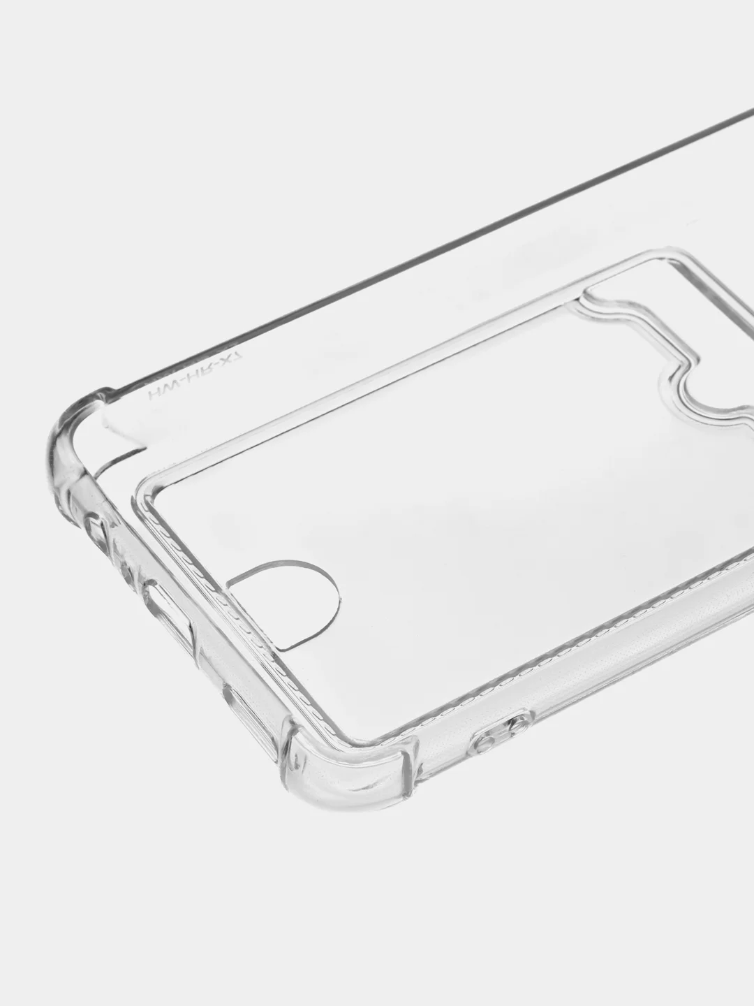 Прозрачный силиконовый чехол для Honor X7 (Хонор Х7 Икс 7), с карманом для карт, прозрачный