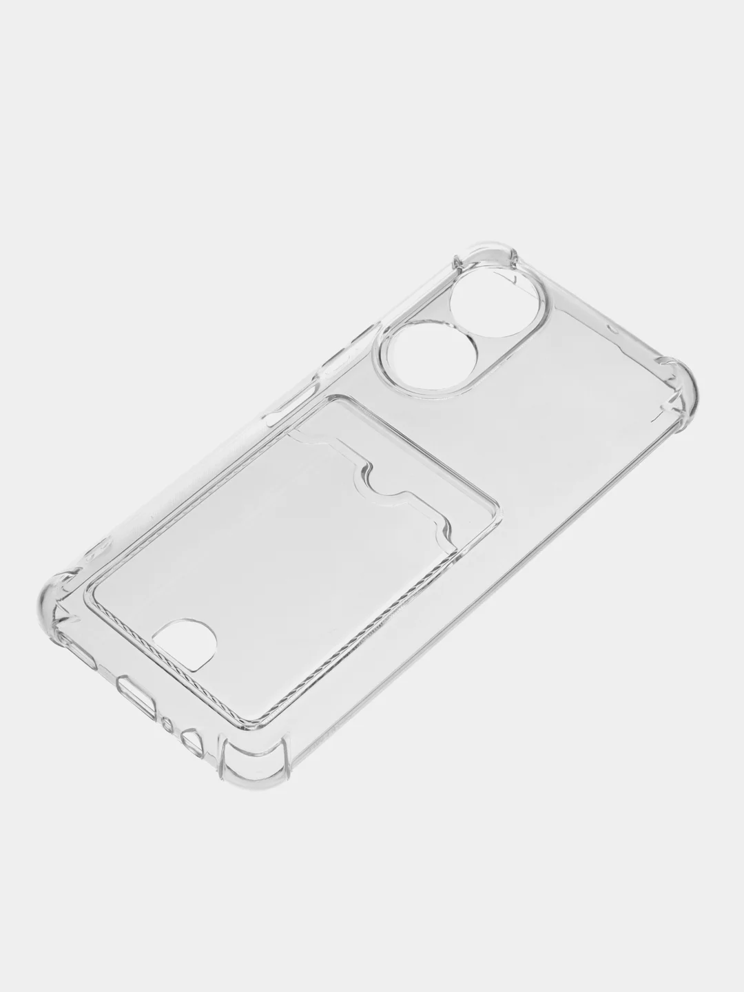 Прозрачный силиконовый чехол для Honor X7 (Хонор Х7 Икс 7), с карманом для карт, прозрачный