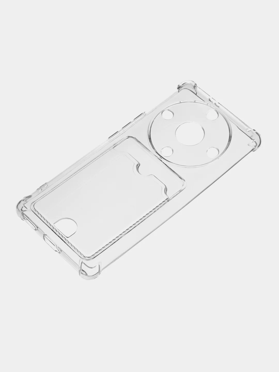 Прозрачный силиконовый чехол для HONOR X9A (Хонор Х9А), с карманом для карт, прозрачный