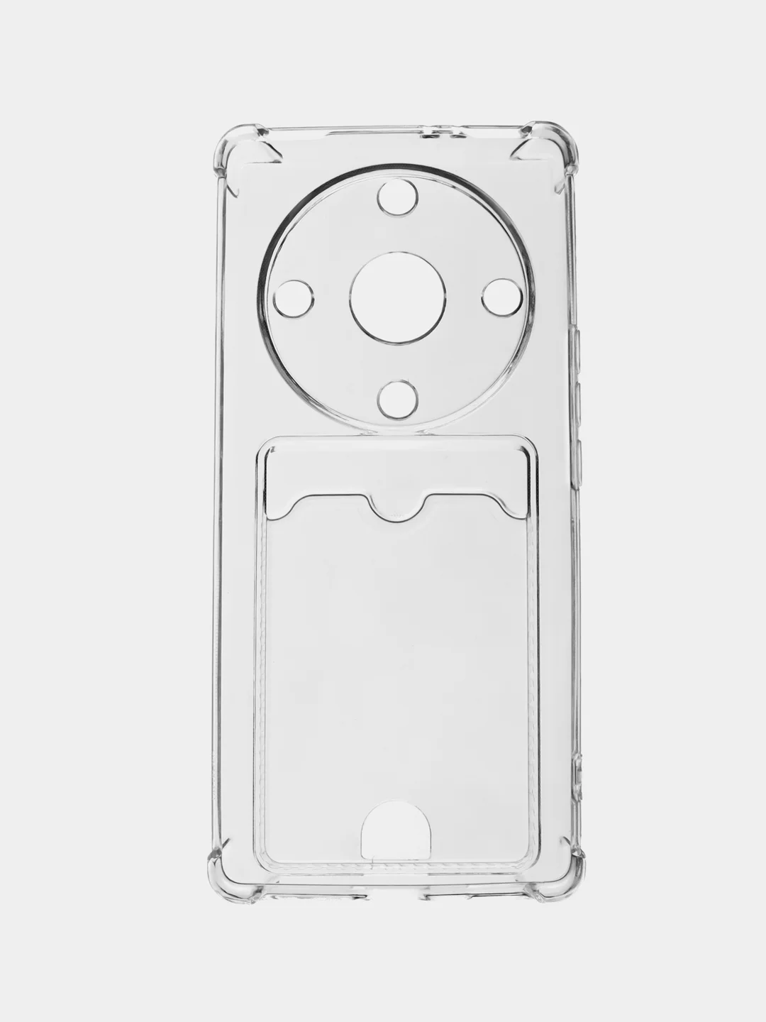 Прозрачный силиконовый чехол для HONOR X9A (Хонор Х9А), с карманом для карт, прозрачный