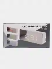 Алый часы настольные электронные LED с зеркальным экраном / будильник / термометр