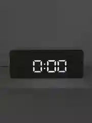Белый часы настольные электронные LED с зеркальным экраном / будильник / термометр
