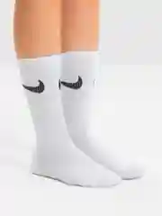 Носки женские найк, хлопок, белые, с принтом